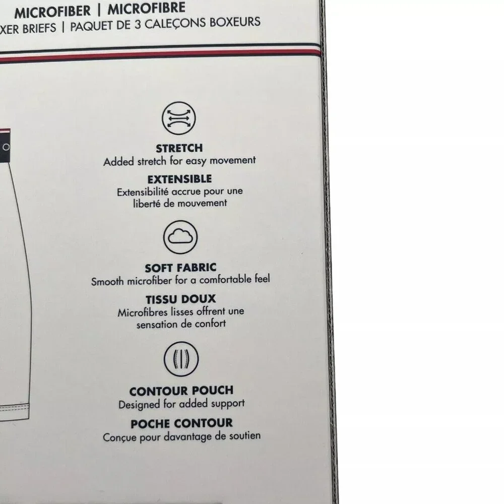 Tommy Hilfiger Mens Boxer Briefs Size XL-XXL Microfiber Underwear Multic- 3 Pack